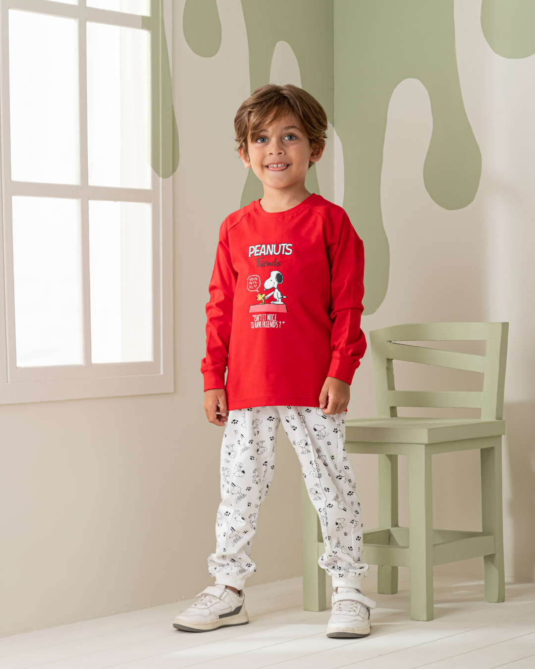 Snoopy friends boys long sleeve pajamas