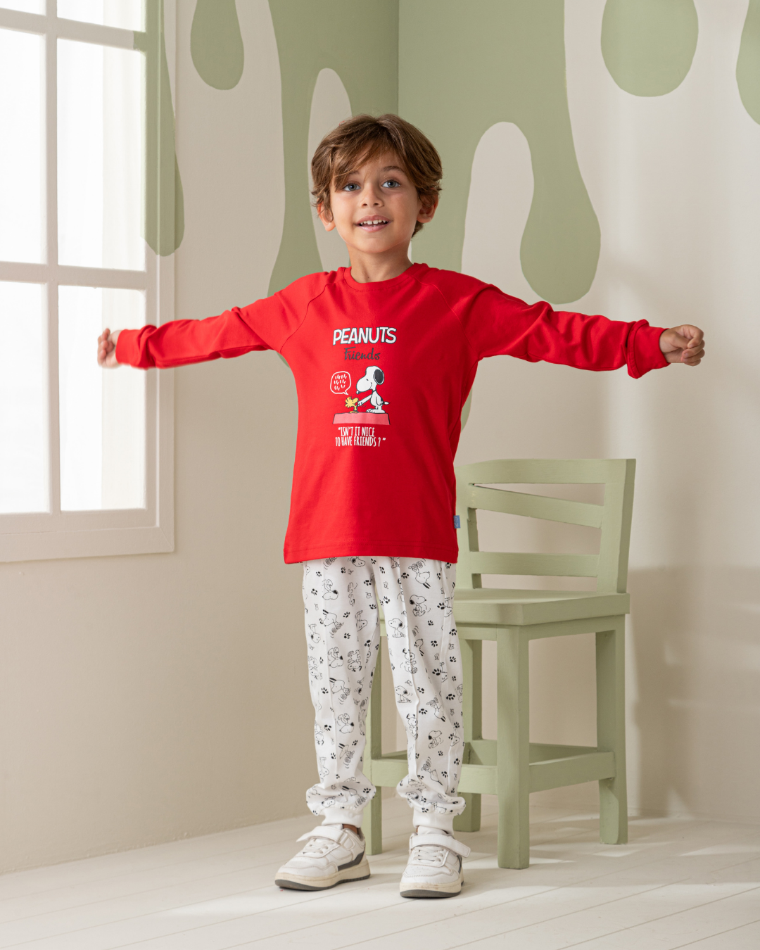 Snoopy friends boys long sleeve pajamas