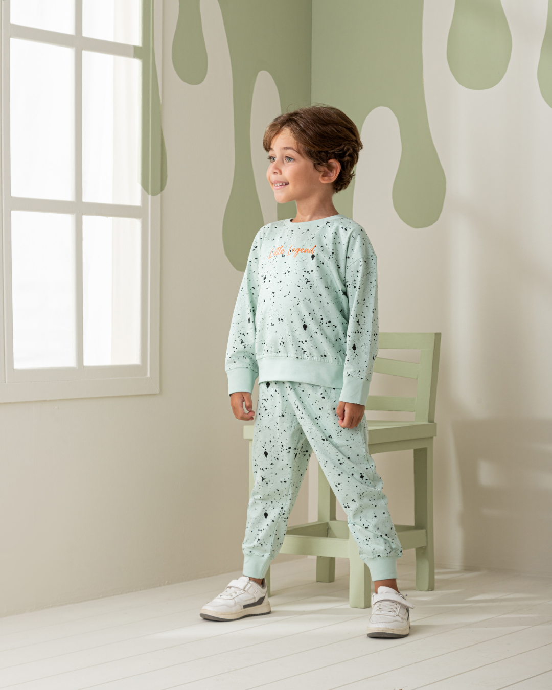 Little legend Boys' sleeve pajamas and cotton trousers