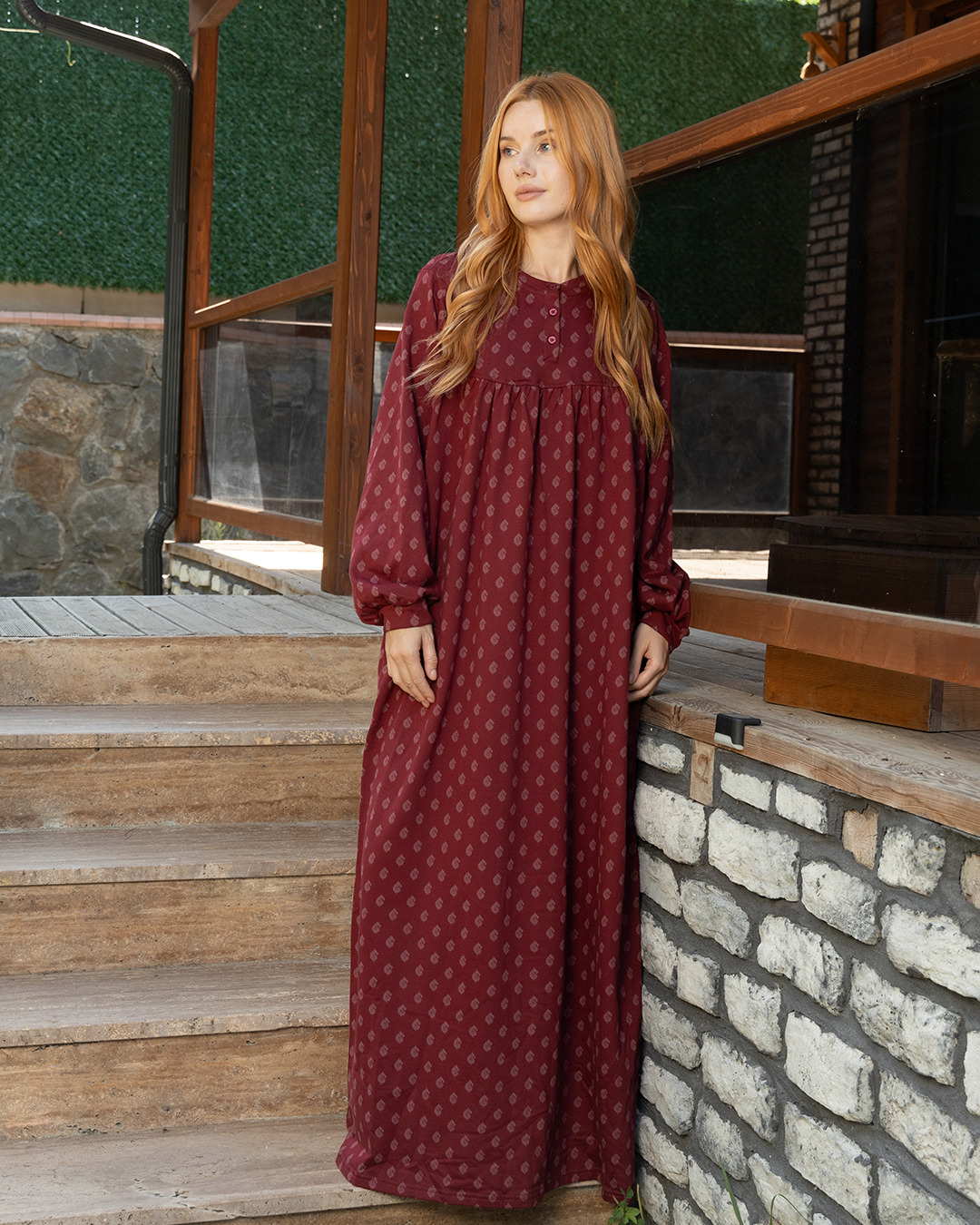 Paisley women's jalabiya with sleeves