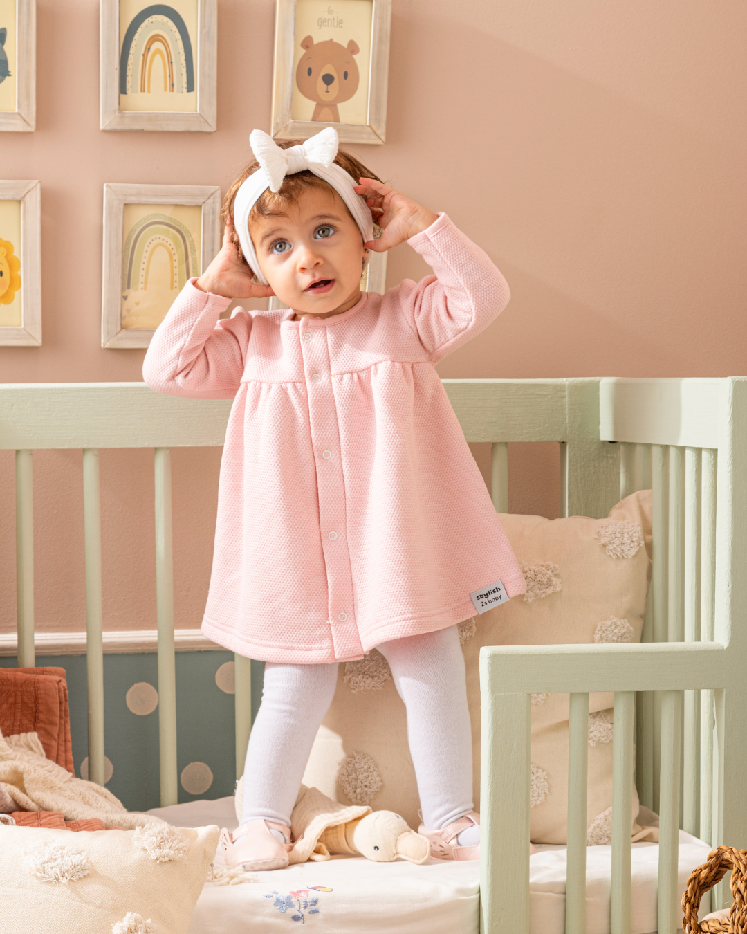 Pink Bunny baby girls dress