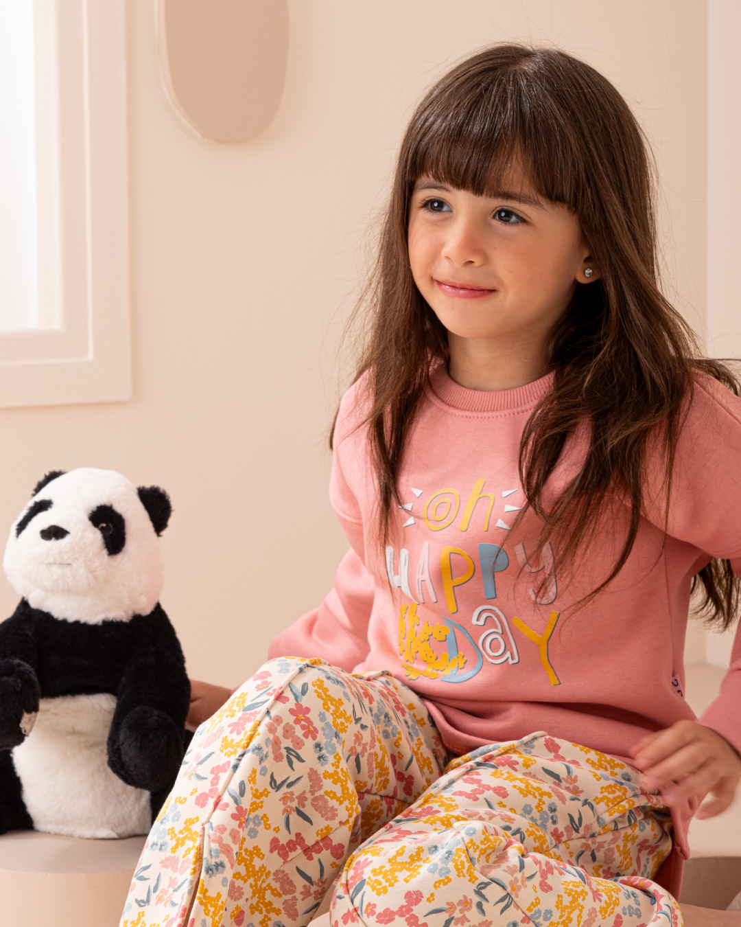 Oh happy day girls' sleeveless pajamas and colorful trousers