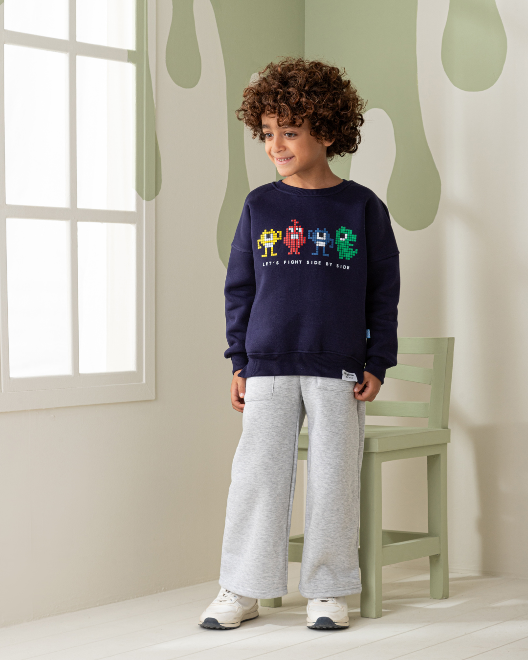 Let's Fight side by side Boys' long sleeve pajamas