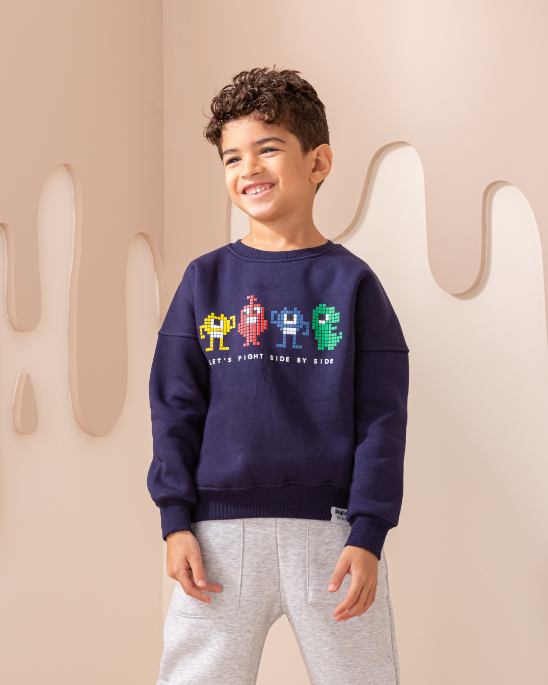 Let's Fight side by side Boys' long sleeve pajamas