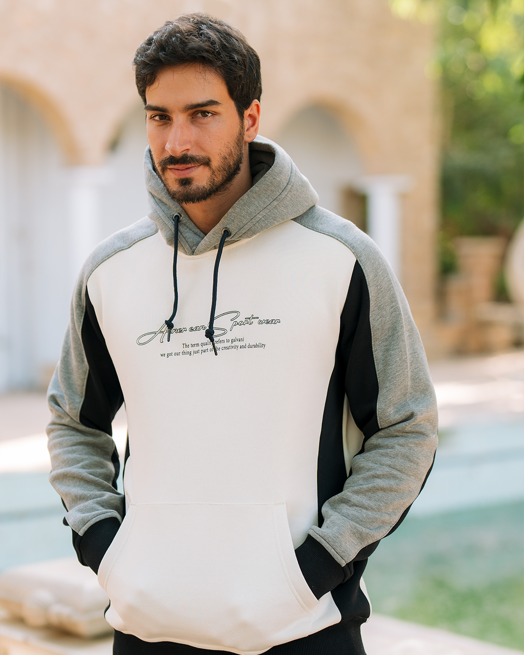 SPORT WEAR  بيجامه رجالي كابيشو وبجيوب طباعه علي الصدر