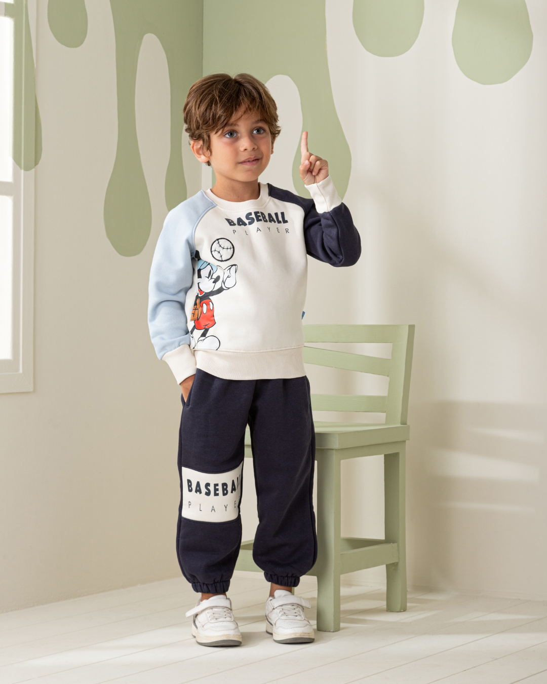 Baseball Player Boy Raglan Boys' Pajamas