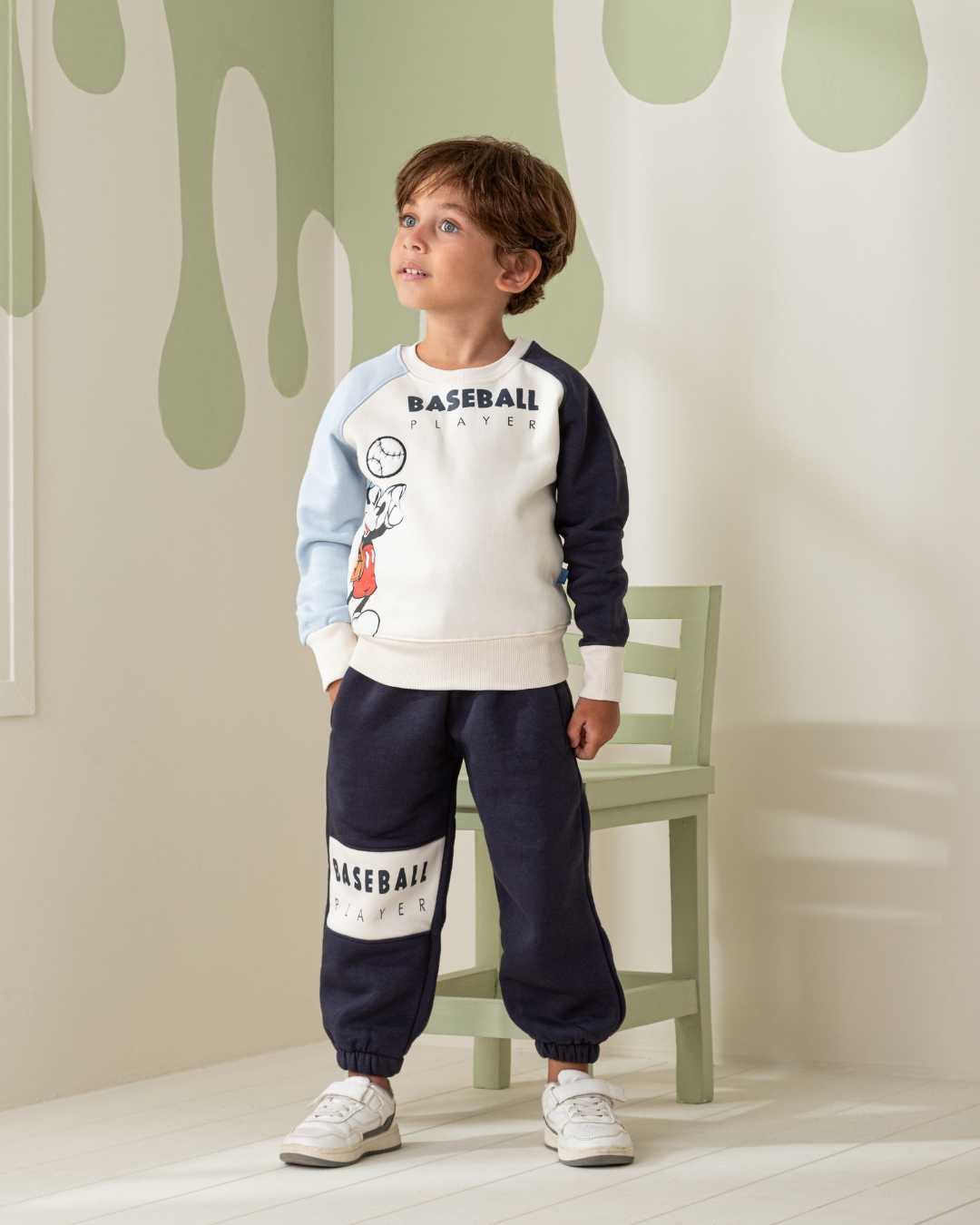 Baseball Player Boy Raglan Boys' Pajamas