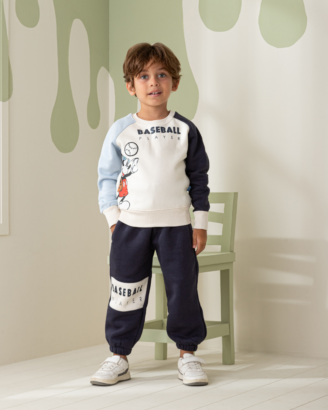 Baseball Player Boy Raglan Boys' Pajamas