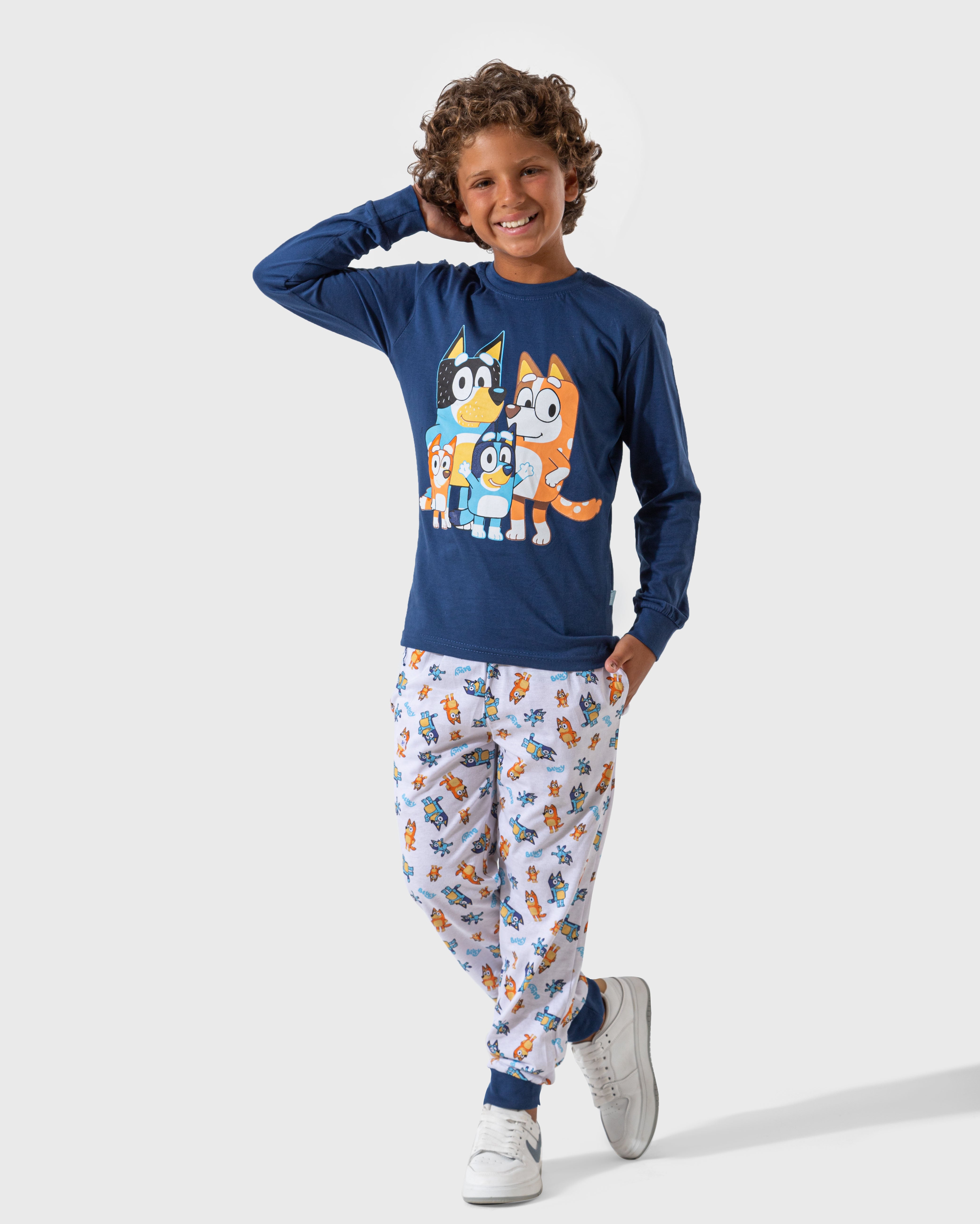 Bluey Family Children's pajamas for boys, long sleeves, 100% cotton * Printed pants, 100% cotton