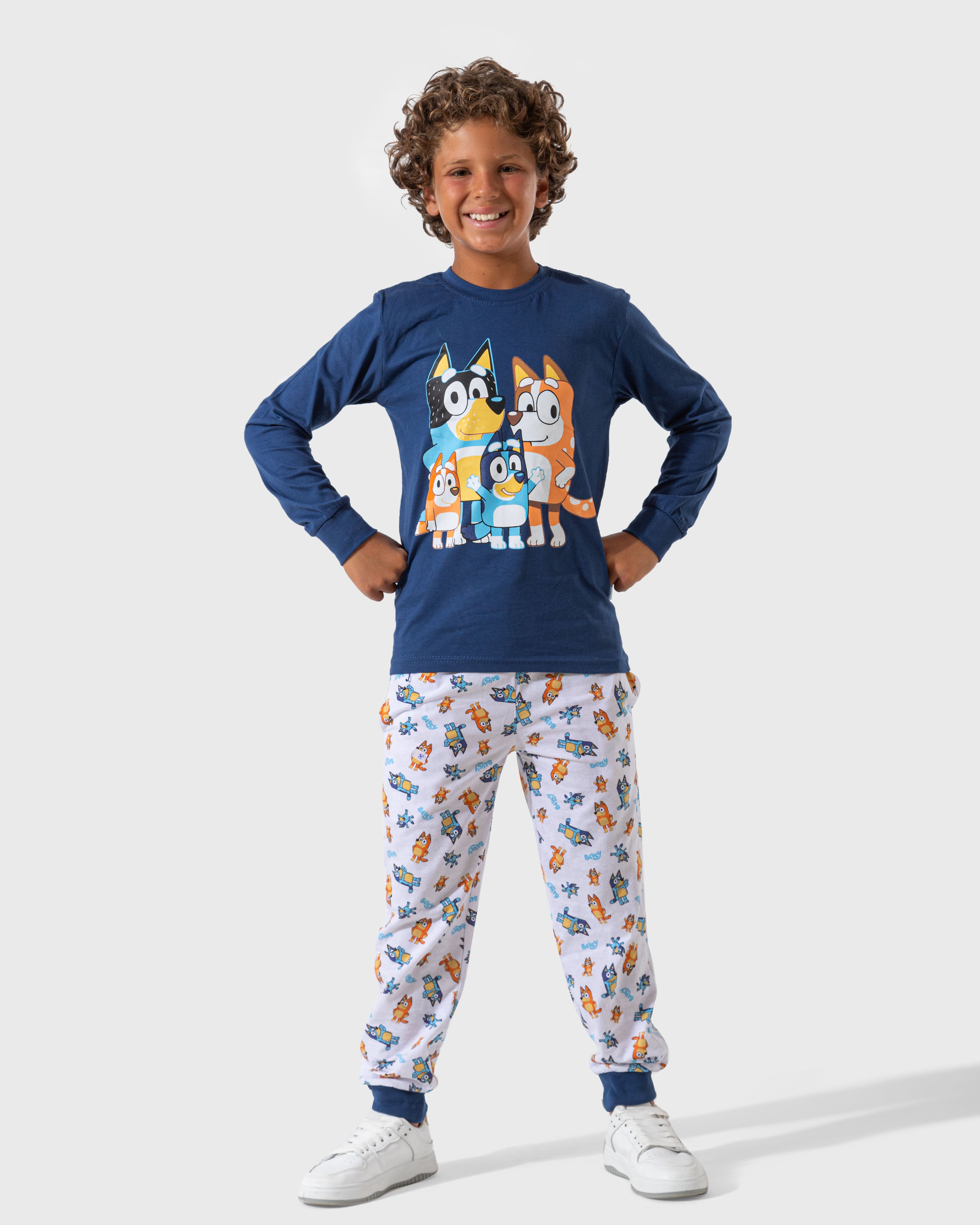 Bluey Family Children's pajamas for boys, long sleeves, 100% cotton * Printed pants, 100% cotton