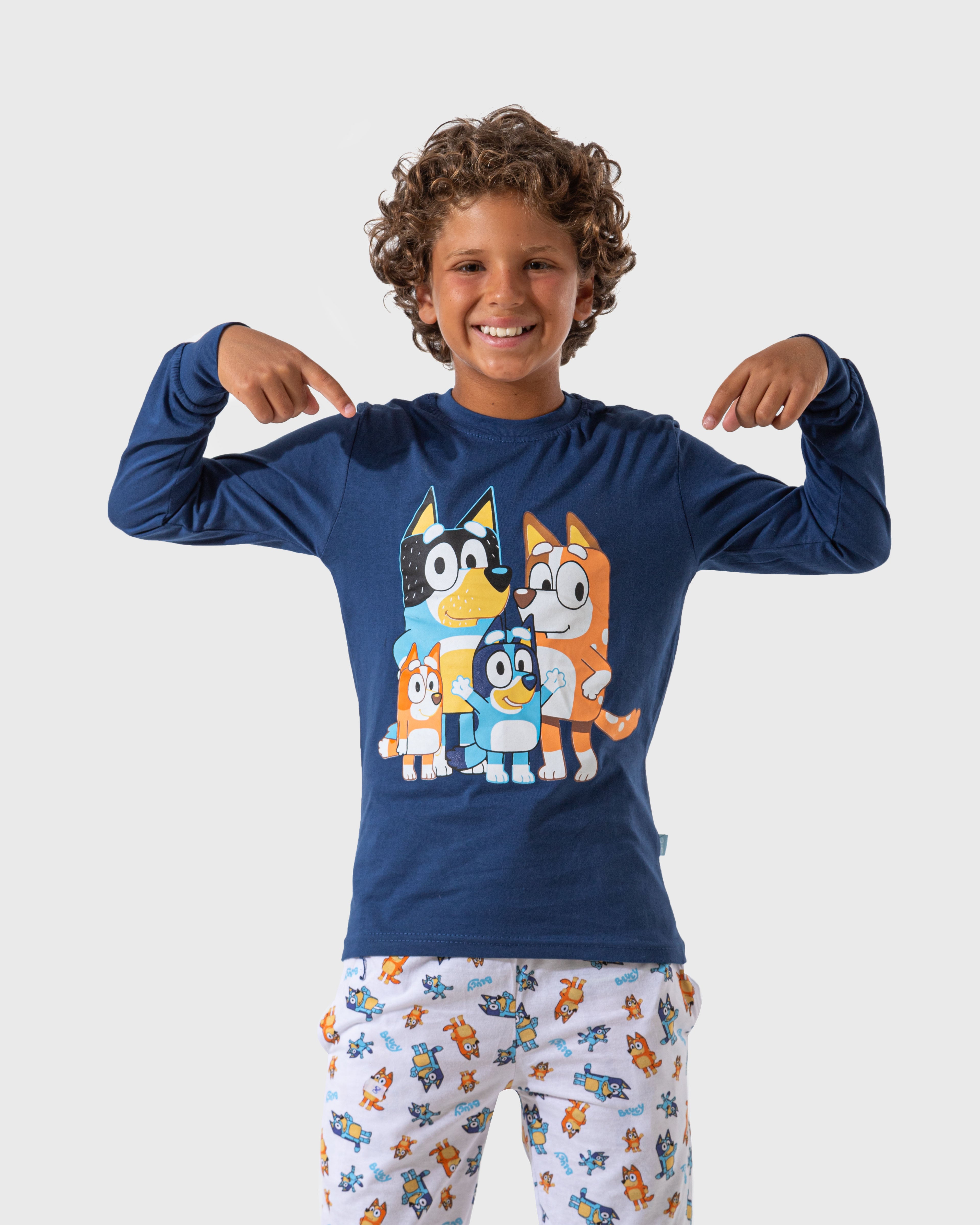 Bluey Family Children's pajamas for boys, long sleeves, 100% cotton * Printed pants, 100% cotton