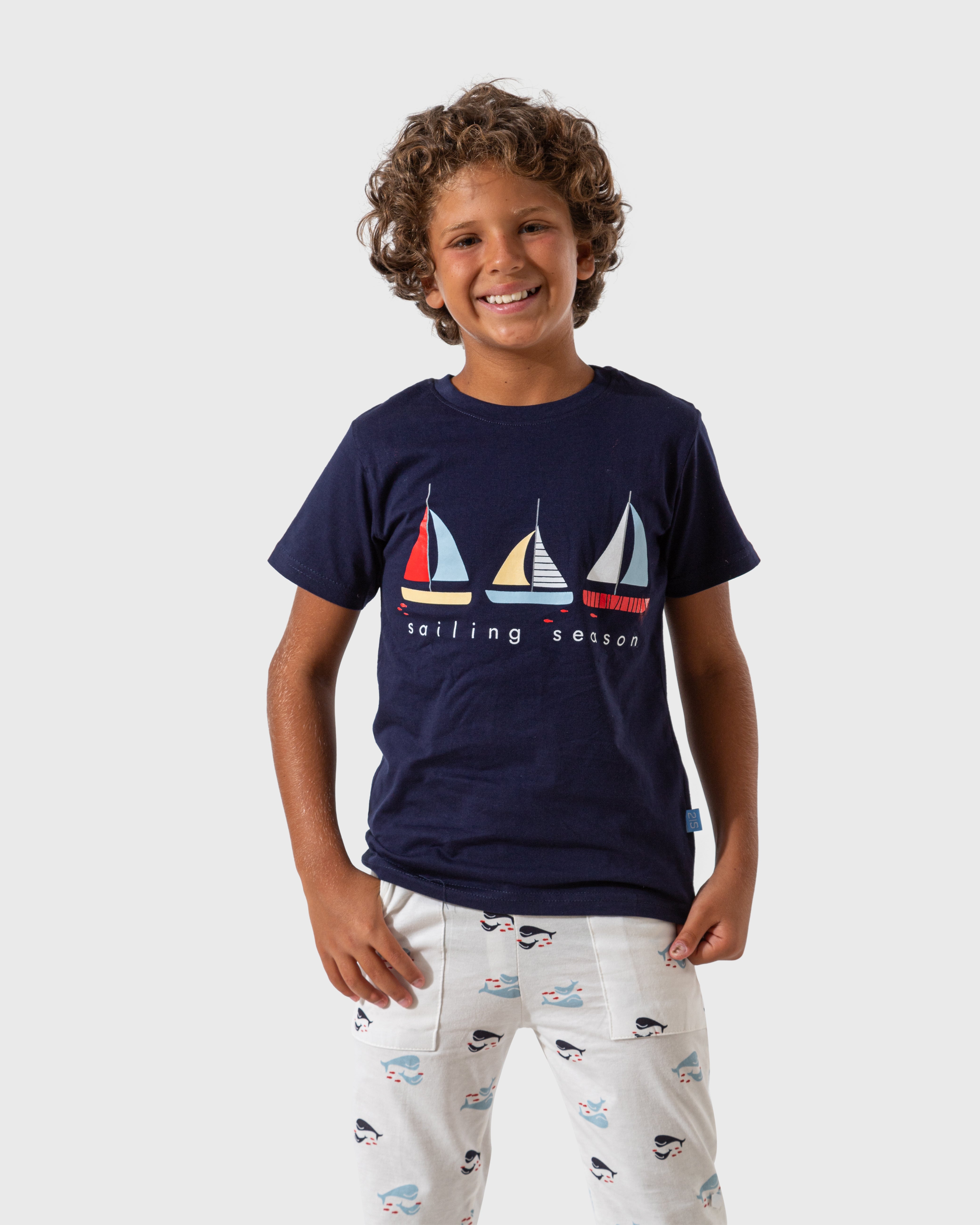 Sailing season My boys' half sleeve pajamas