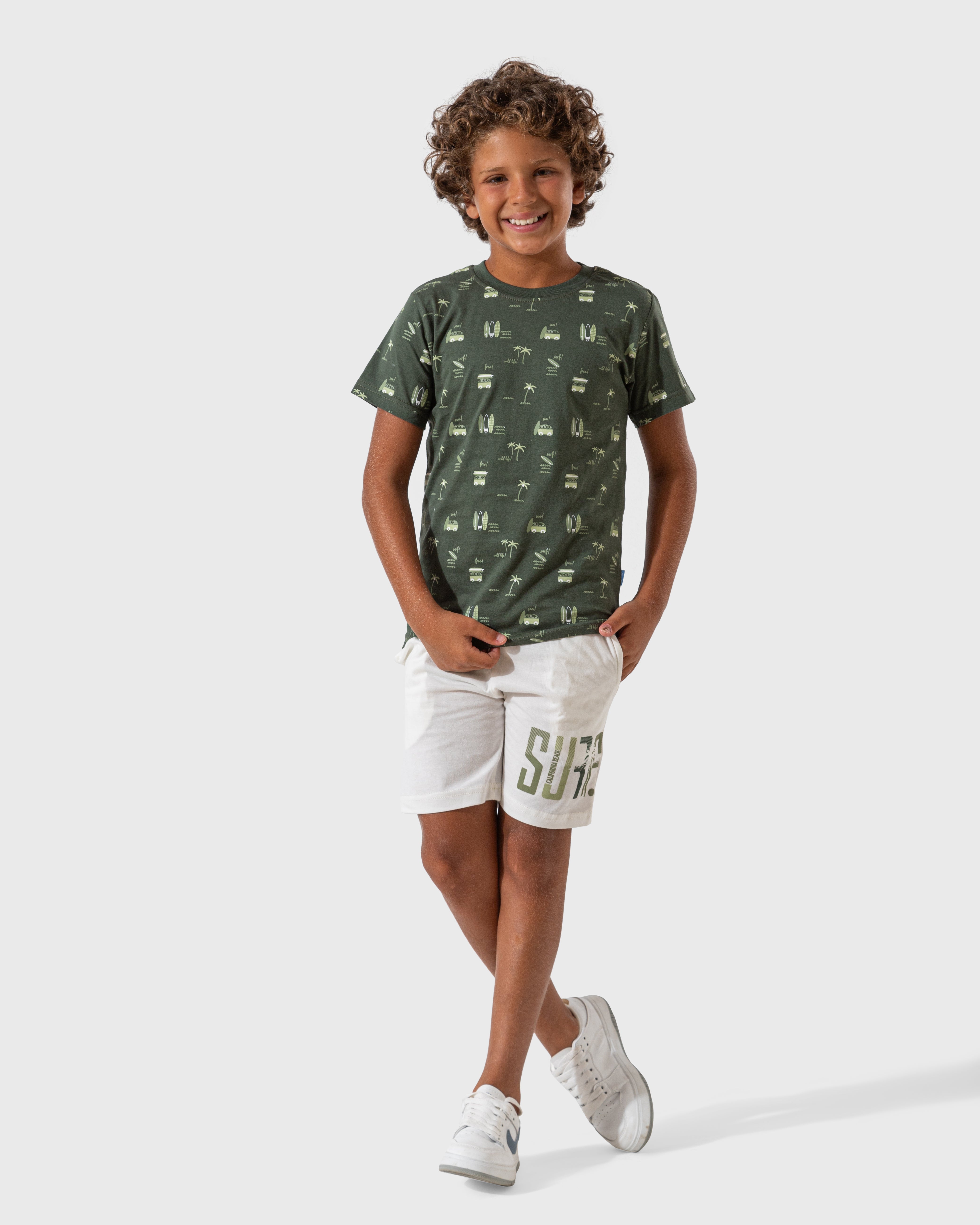 Surf club boys' half-sleeved pajamas and cotton shorts