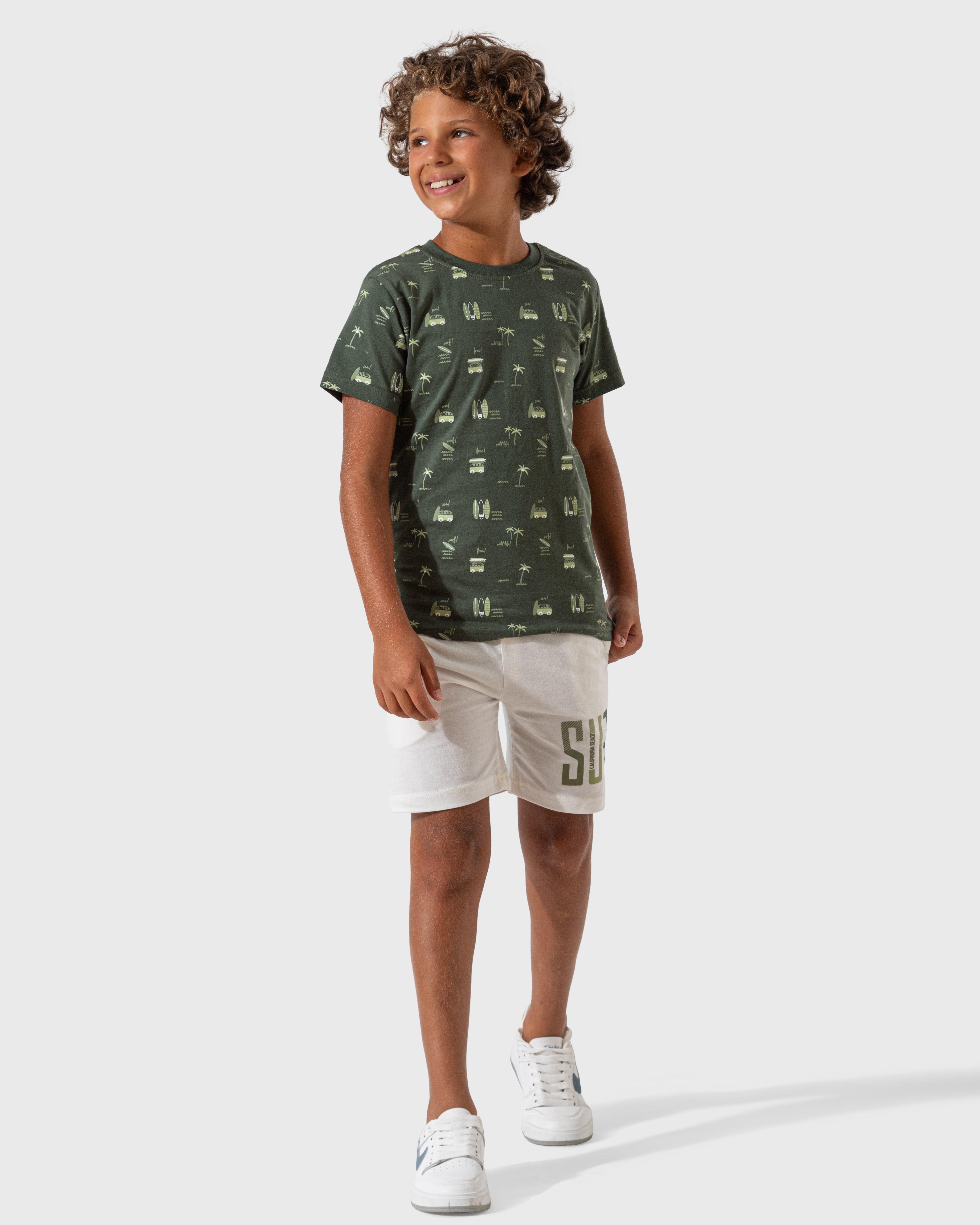 Surf club boys' half-sleeved pajamas and cotton shorts