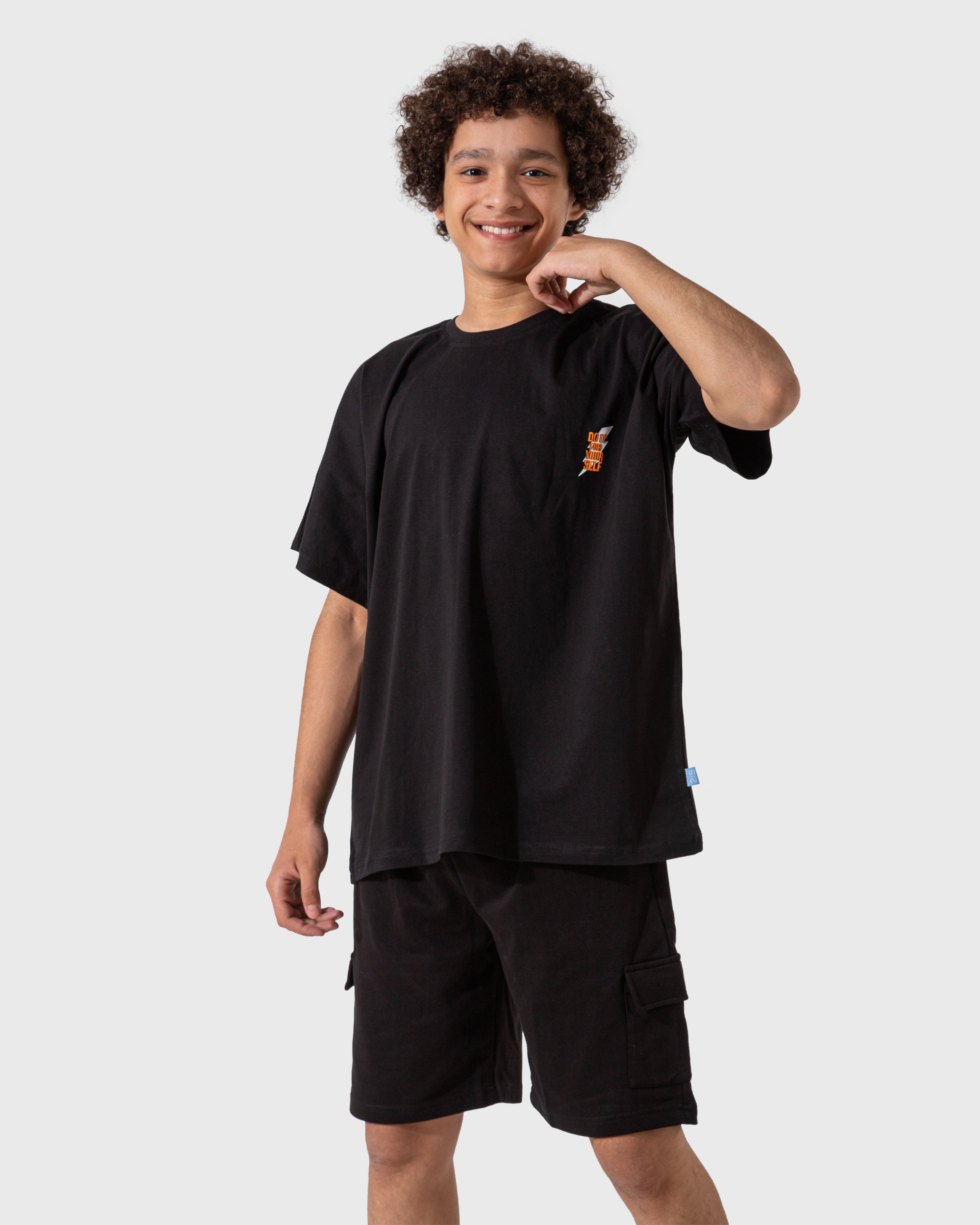 Streetwear Set بيجاما اولادي نص كم وشورت قطن