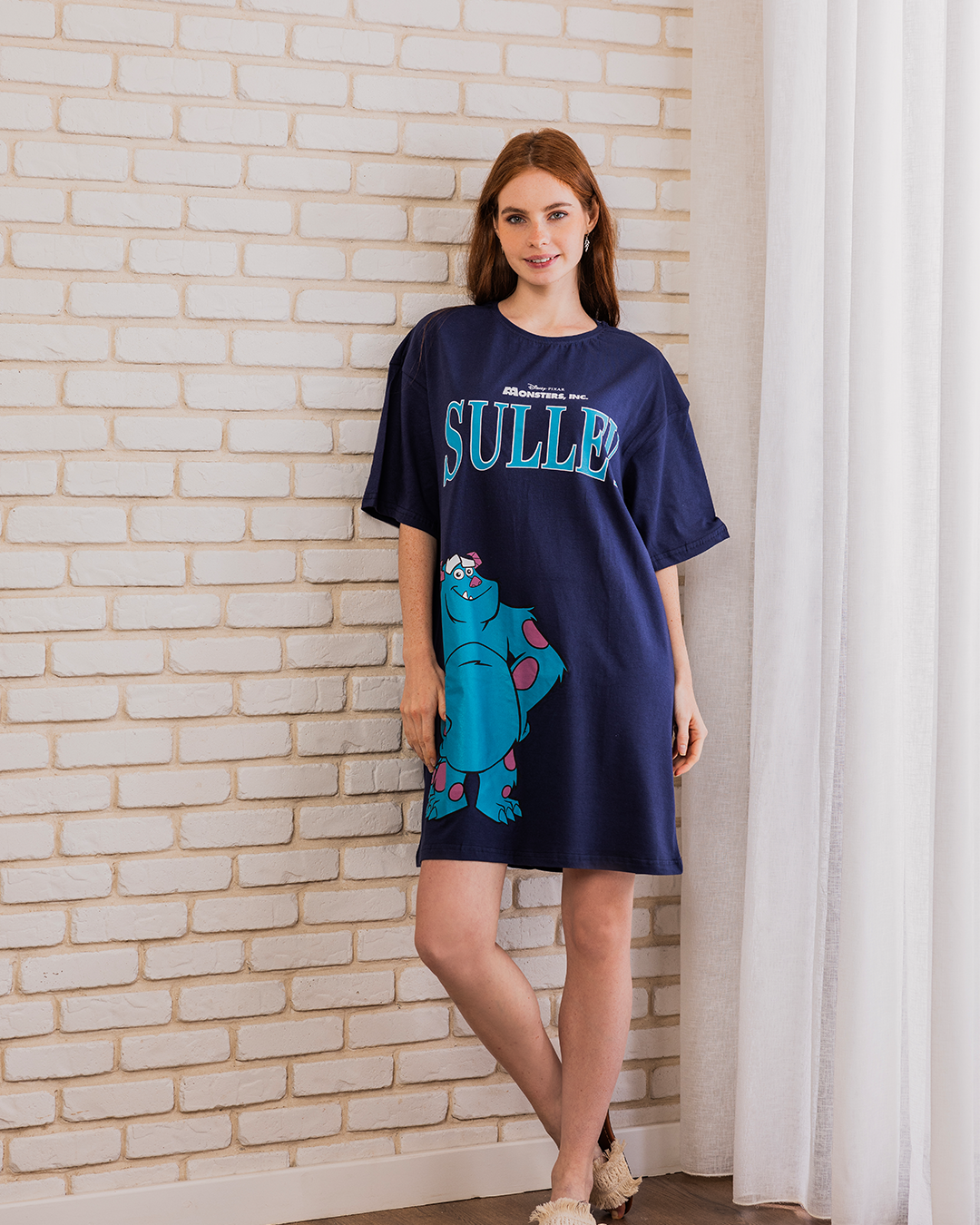 MONSTERS sulley Women's half-sleeved night-shirt