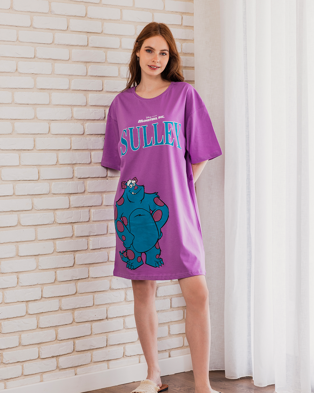 MONSTERS sulley Women's half-sleeved night-shirt