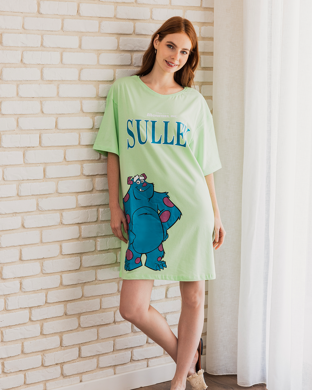 MONSTERS sulley Women's half-sleeved night-shirt