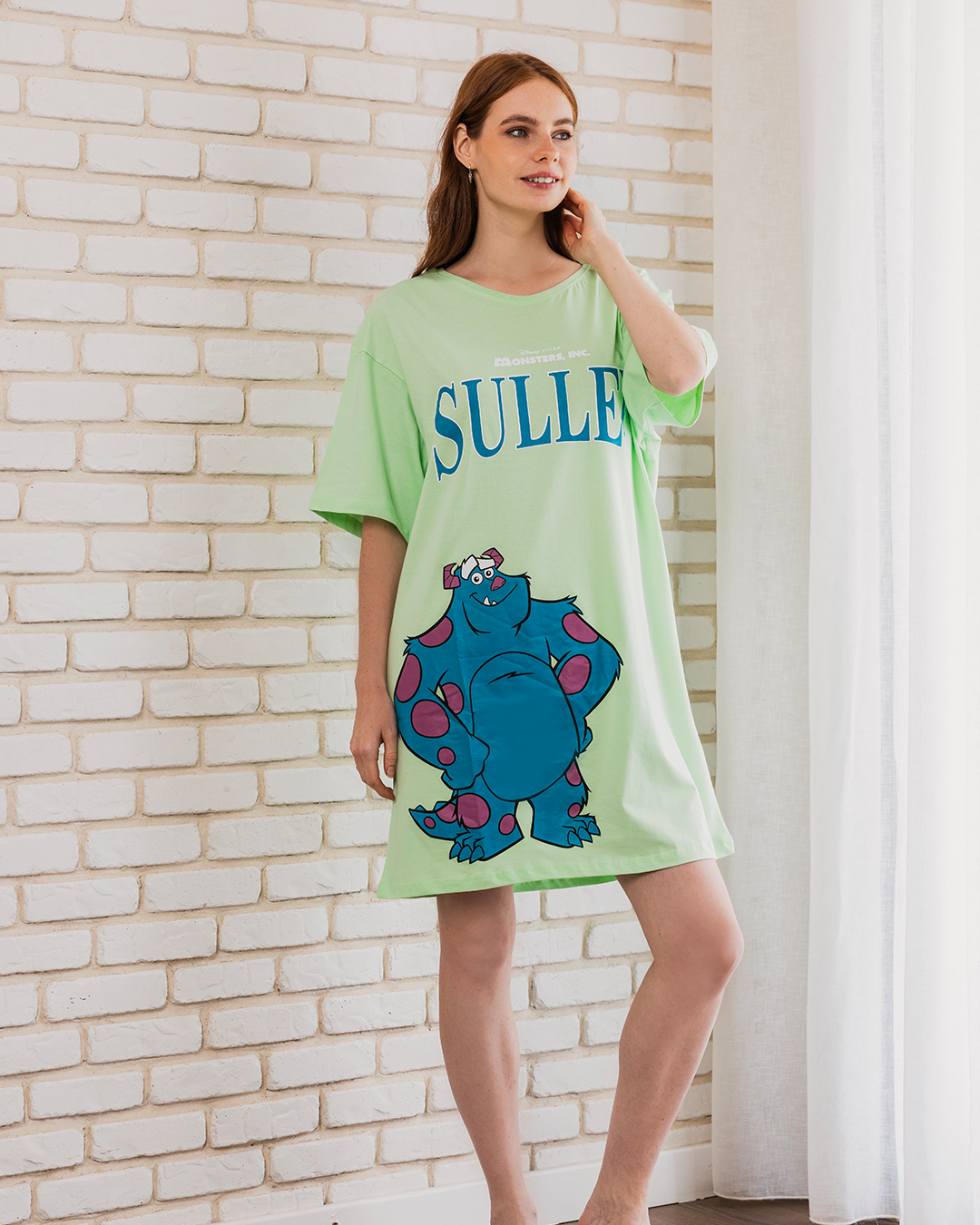 MONSTERS sulley Women's half-sleeved night-shirt