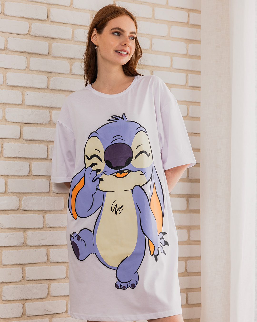 stitch نايت شيرت حريمي نص كم قصير