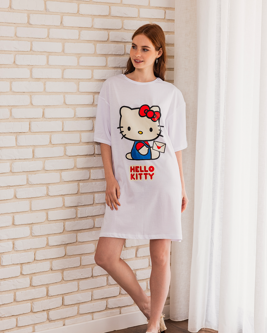 HELLO KITTY نايت شيرت حريمي نص كم قصير