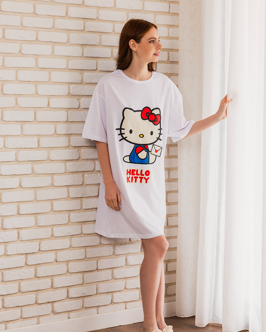 HELLO KITTY نايت شيرت حريمي نص كم قصير