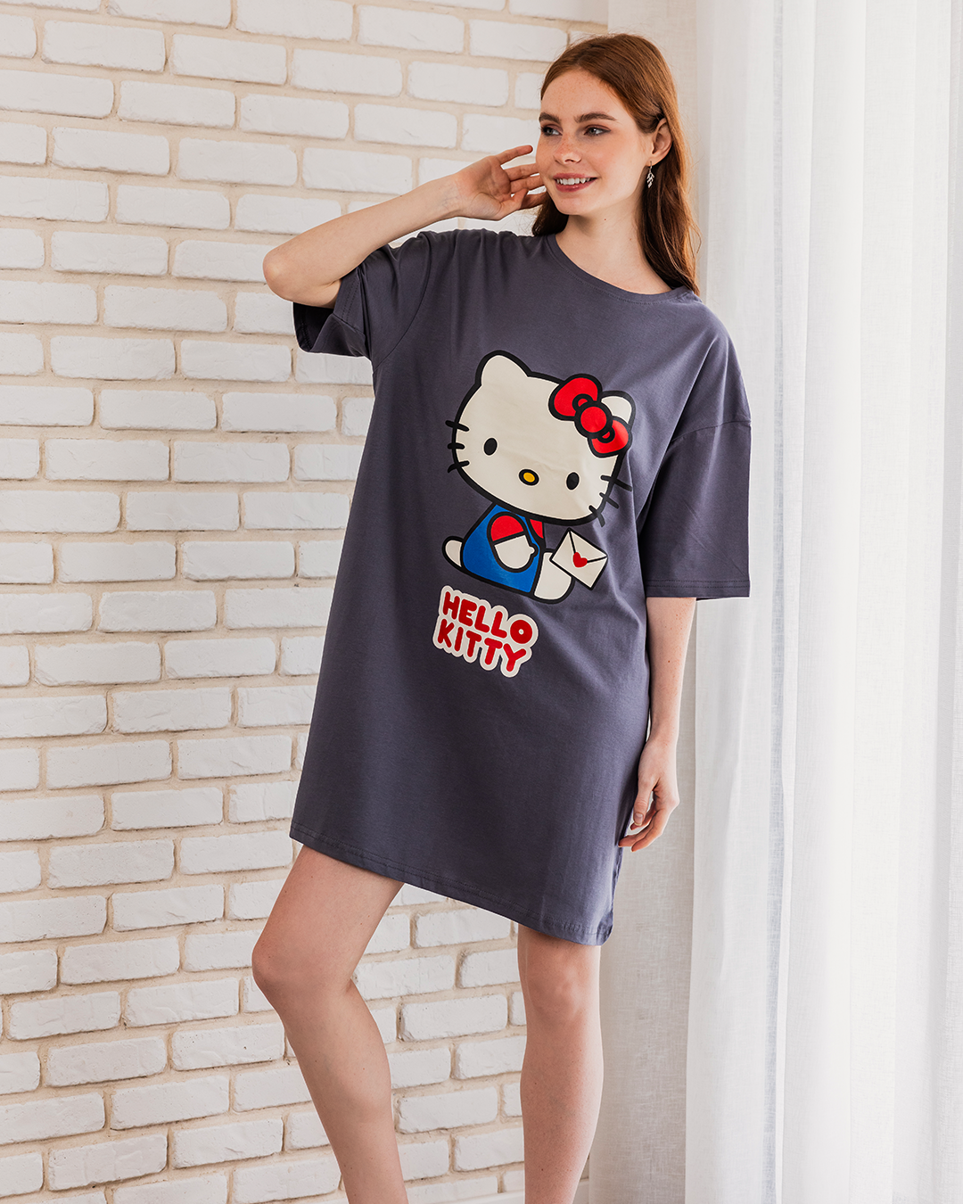 HELLO KITTY نايت شيرت حريمي نص كم قصير