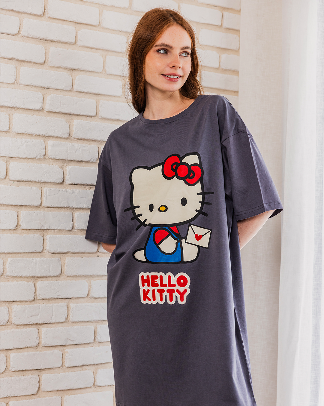 HELLO KITTY نايت شيرت حريمي نص كم قصير