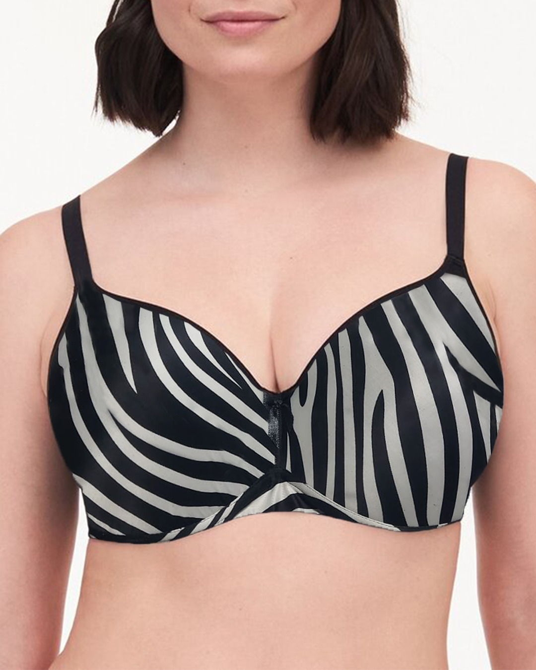 Women's plain zebra striped bra