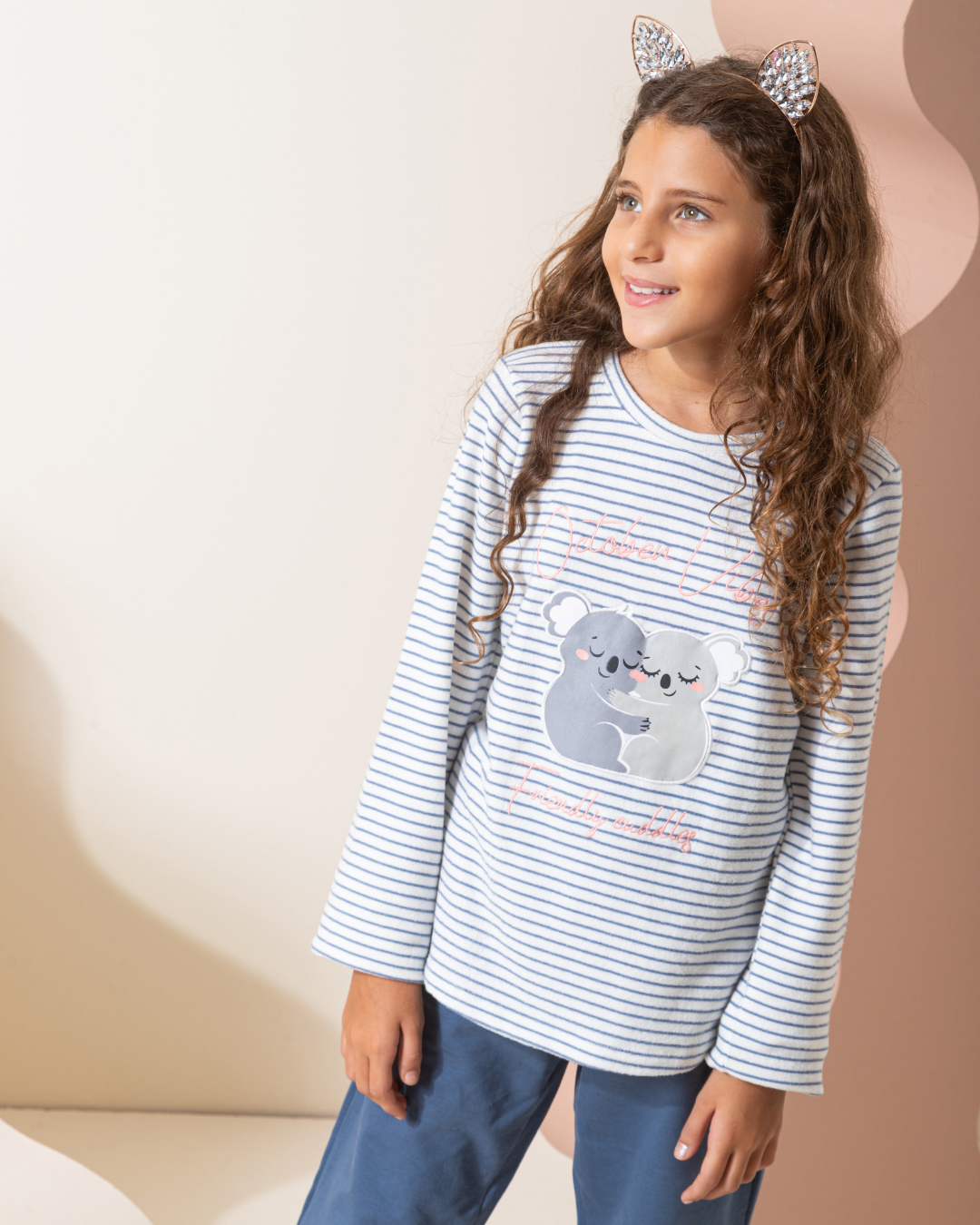 Long sleeve thermal top pajama Koala print