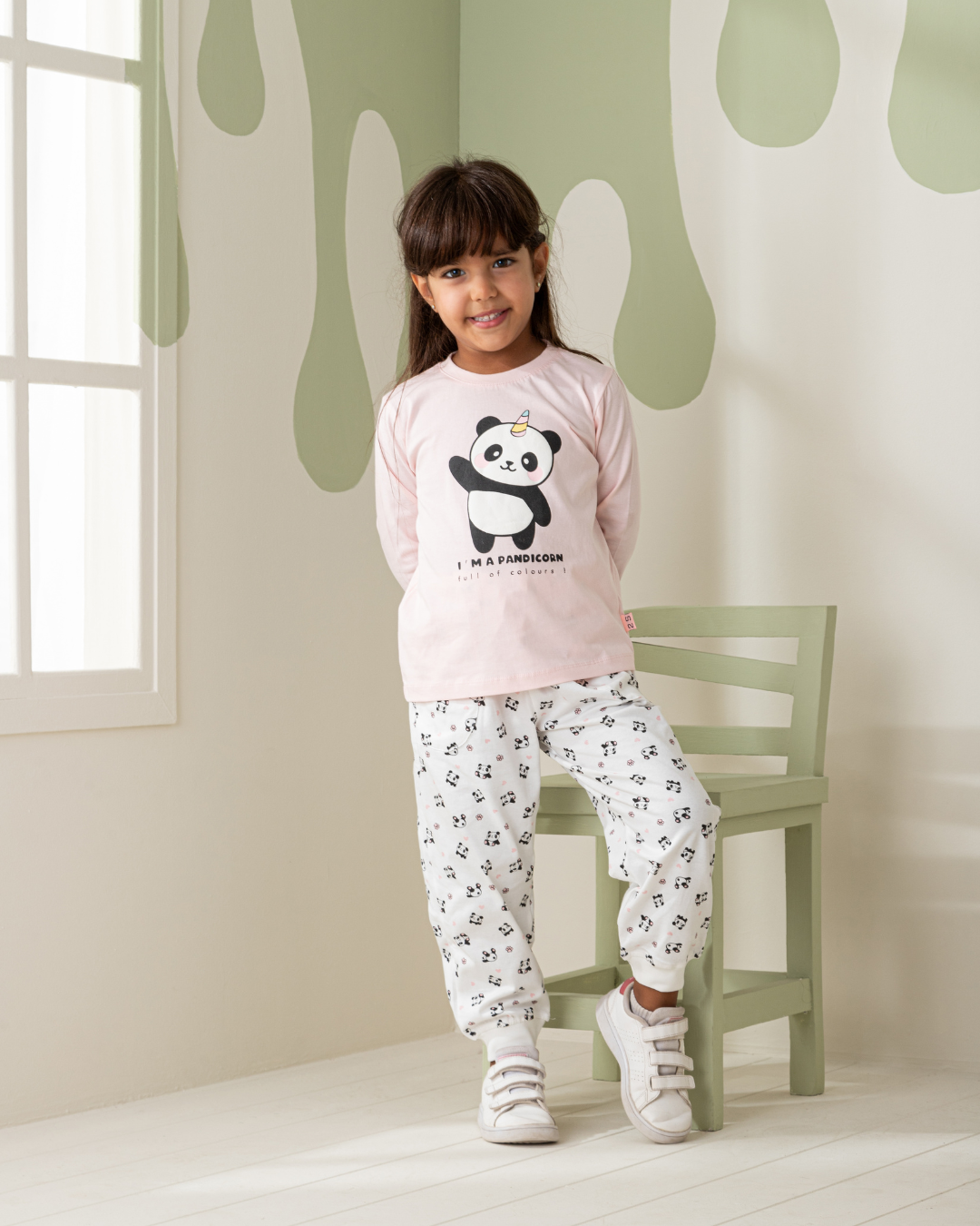 Pandicorn Girls' Long Sleeve Pajamas