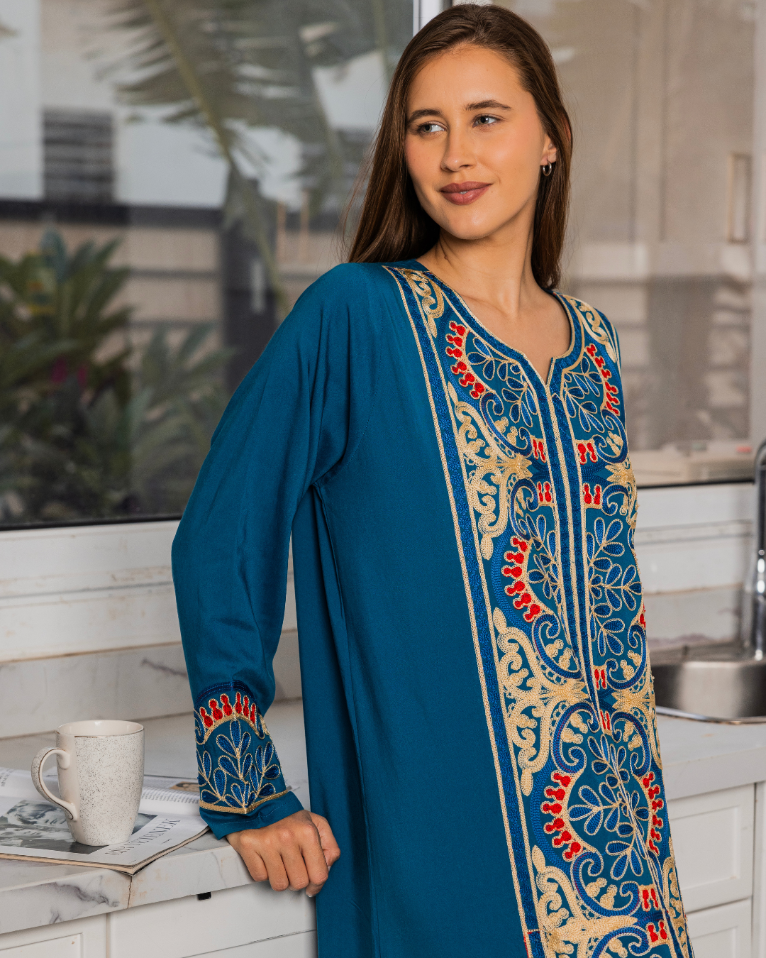 Plain Dacron Shirt with Embroidered Sleeve 8