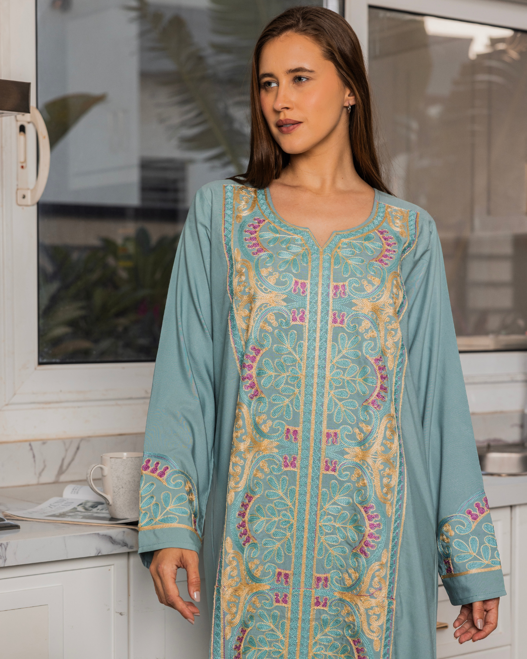 Plain Dacron Shirt with Embroidered Sleeve 8