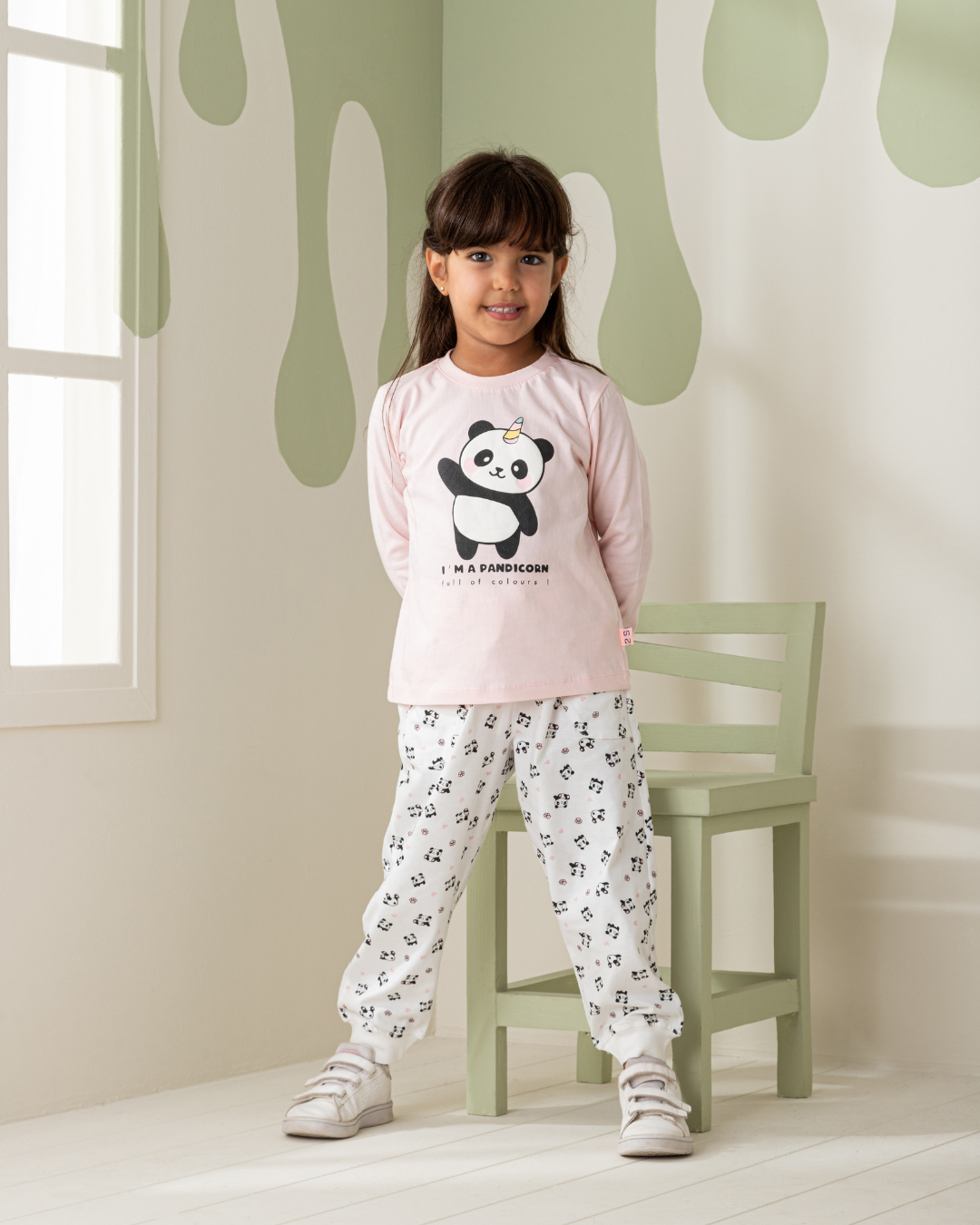 Pandicorn Girls' Long Sleeve Pajamas