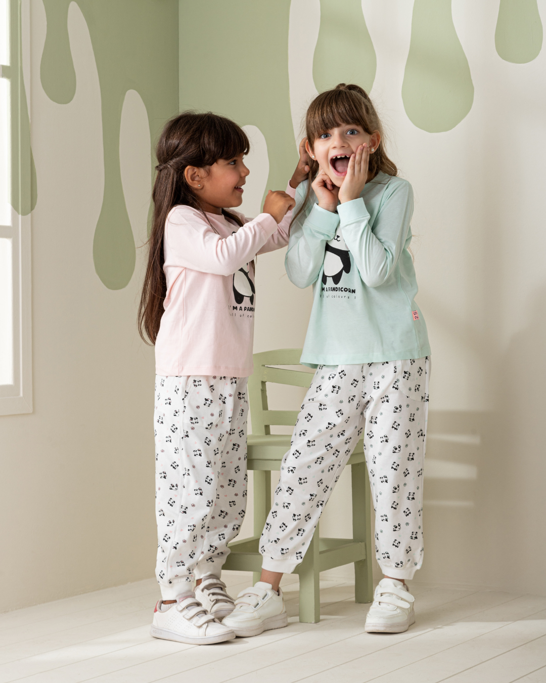 Pandicorn Girls' Long Sleeve Pajamas