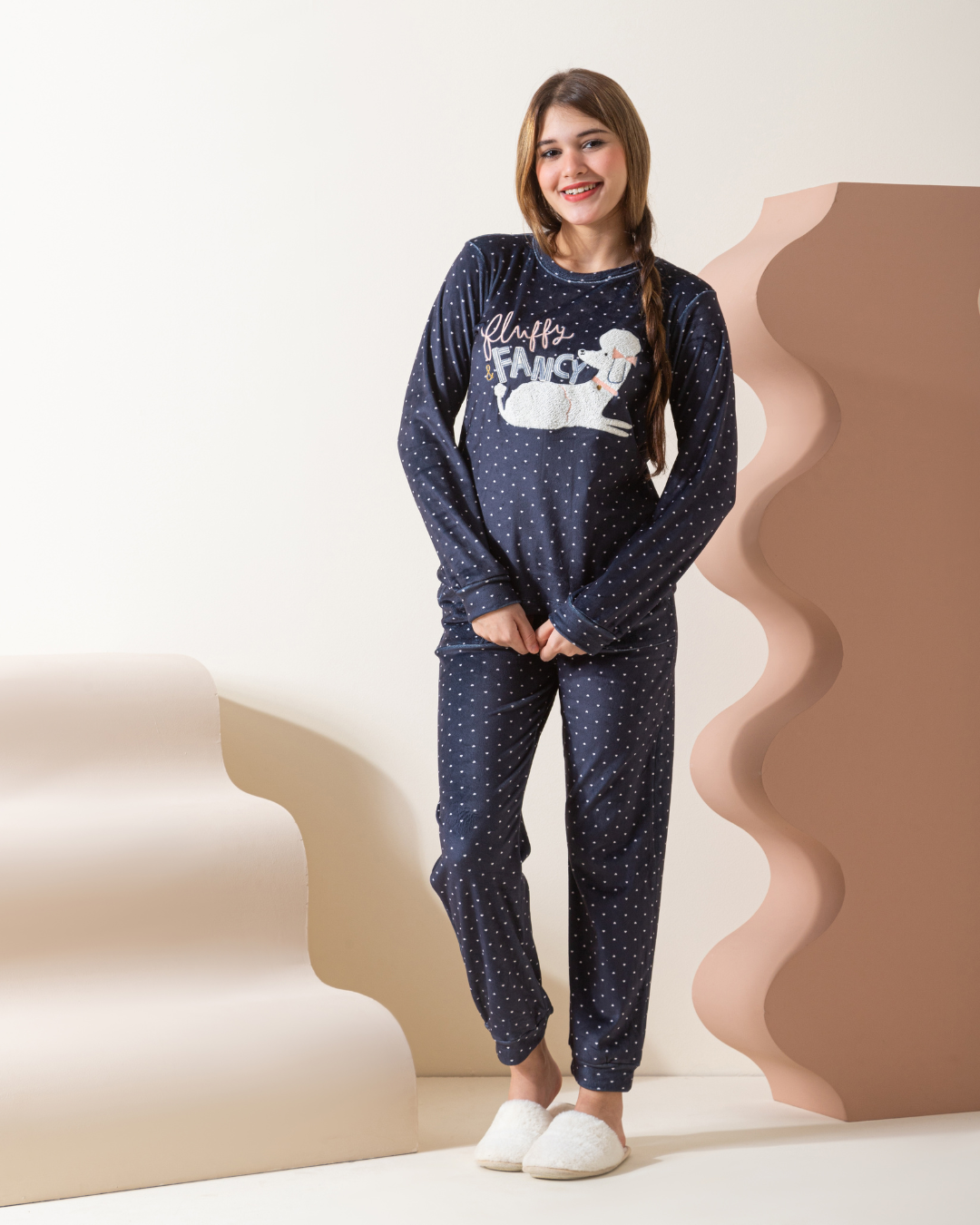 Girls' long sleeve pajamas Fluffy and fancy