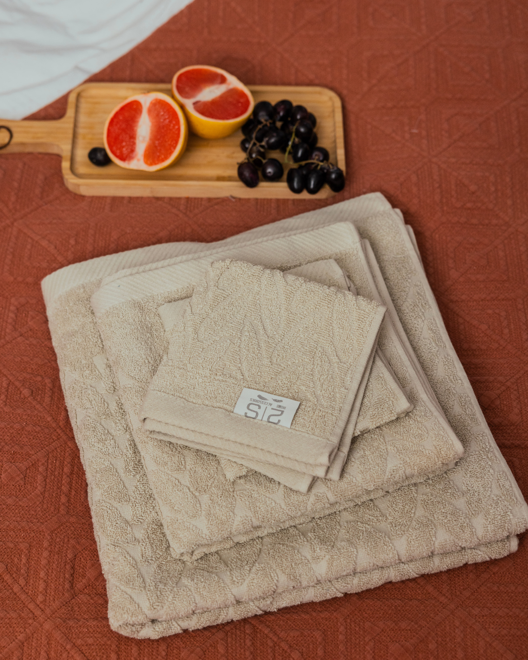 Braided Towels set  2  33×33 / 100 × 50 / 140 × 70