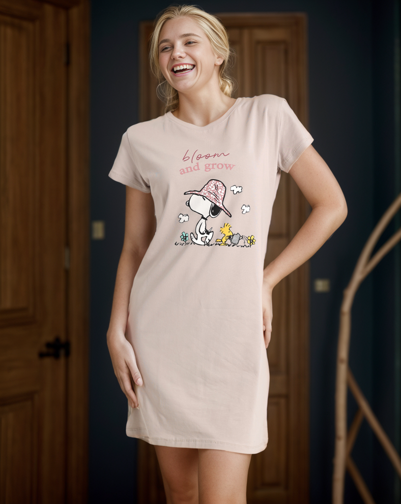 bloom and grow women's short half sleeve shirt Snoopy
