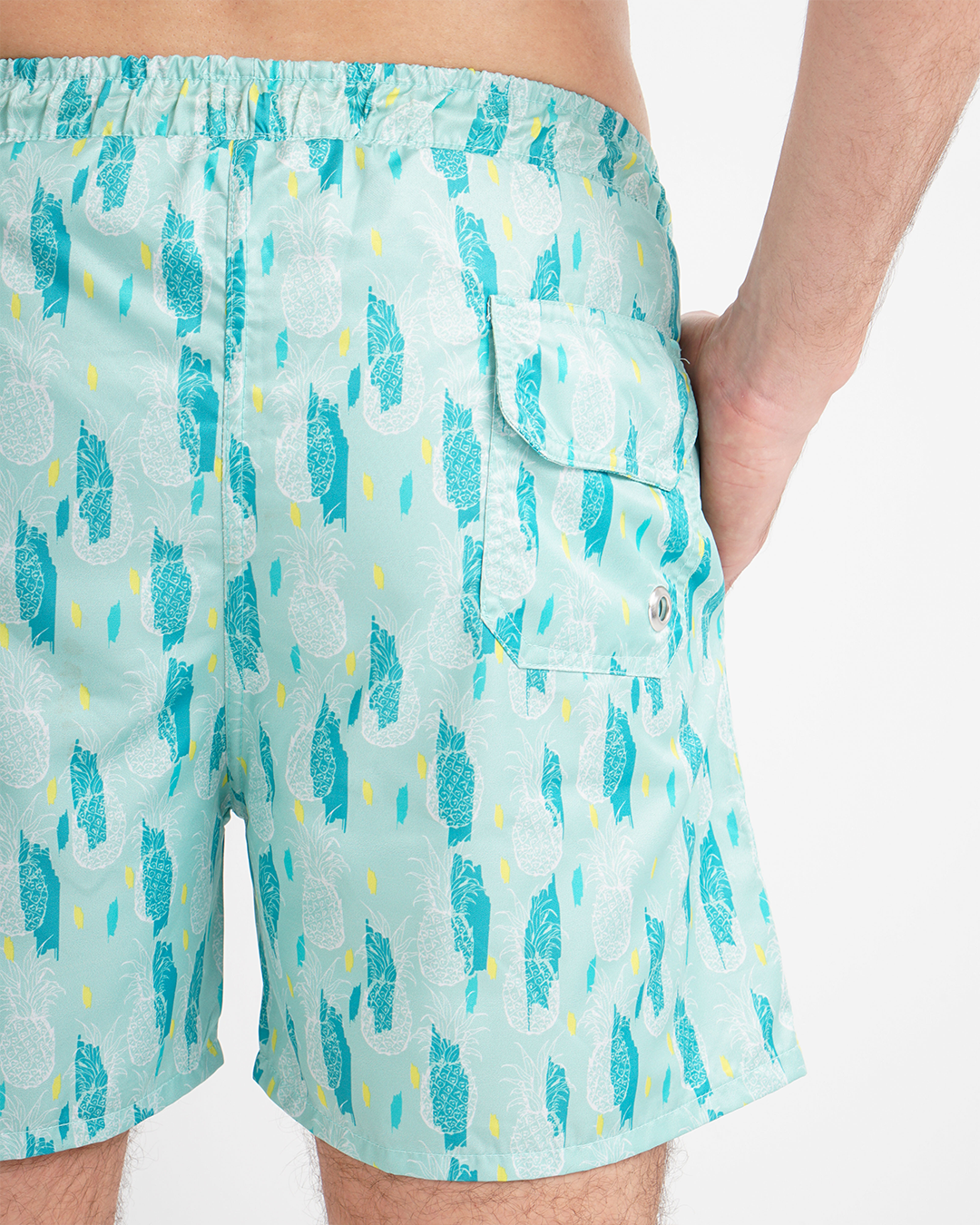Men's swimsuit shorts with pineapple print