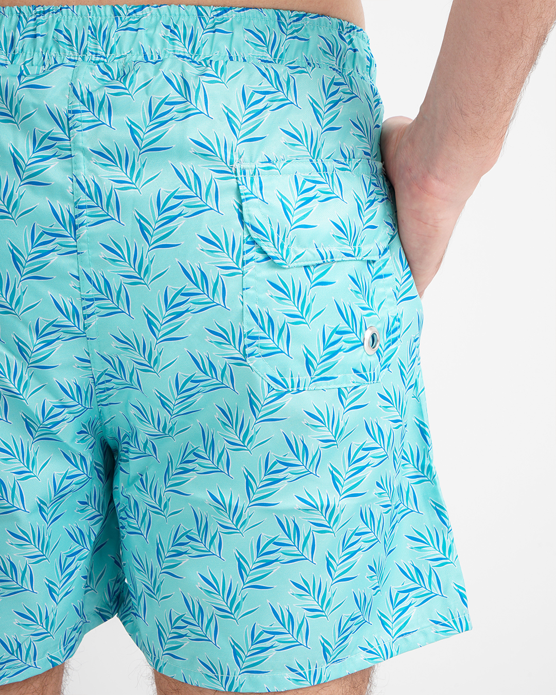 Men's swimsuit shorts leaf print