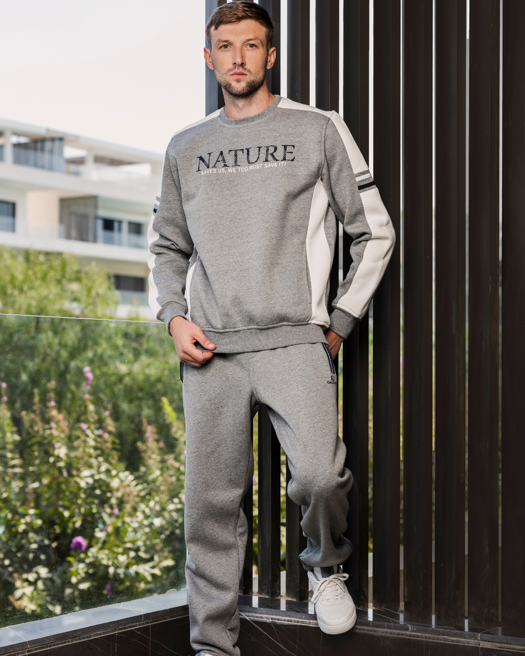NATURE Men's pajamas with print on the chest