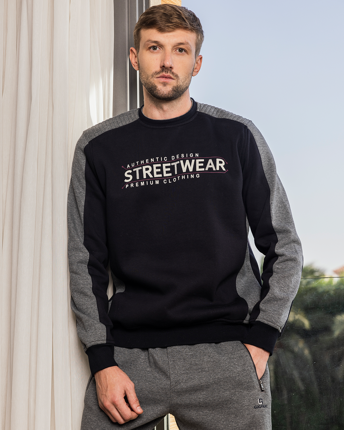 STREETWEAR بيجامه رجالي طباعه علي الصدر