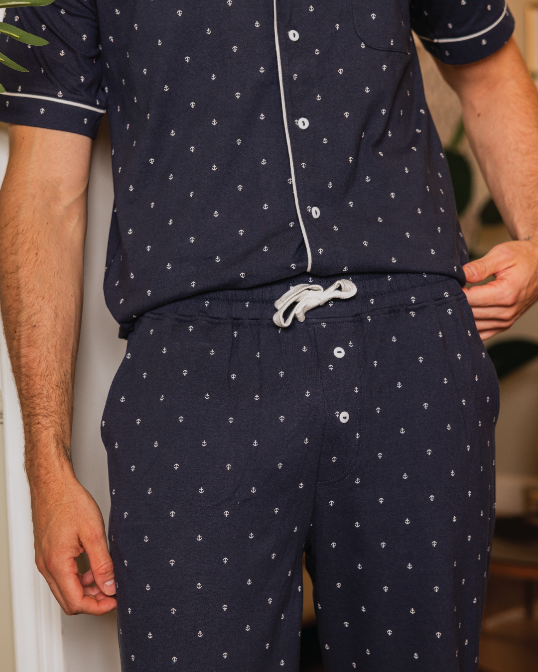 Anchors men's buttoned pajamas