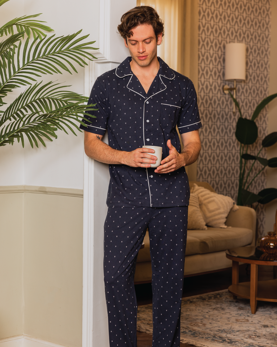 Anchors men's buttoned pajamas