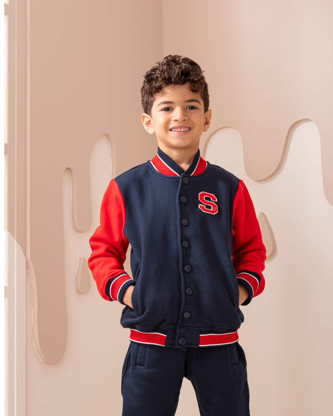 Baseball Jacket with sweatpants بيجاما اولادي بكباسين