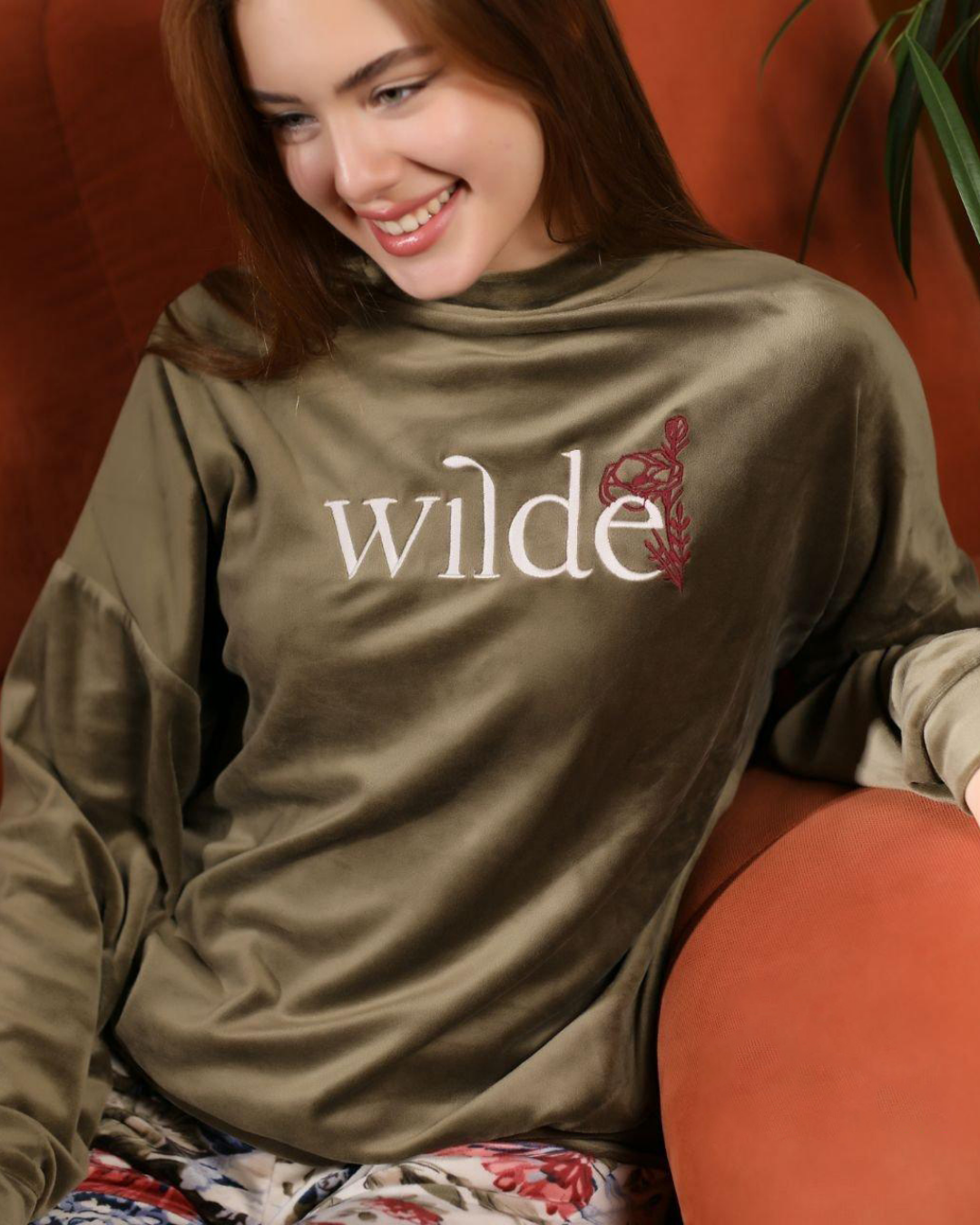 wilde women's pajamas printed on the chest