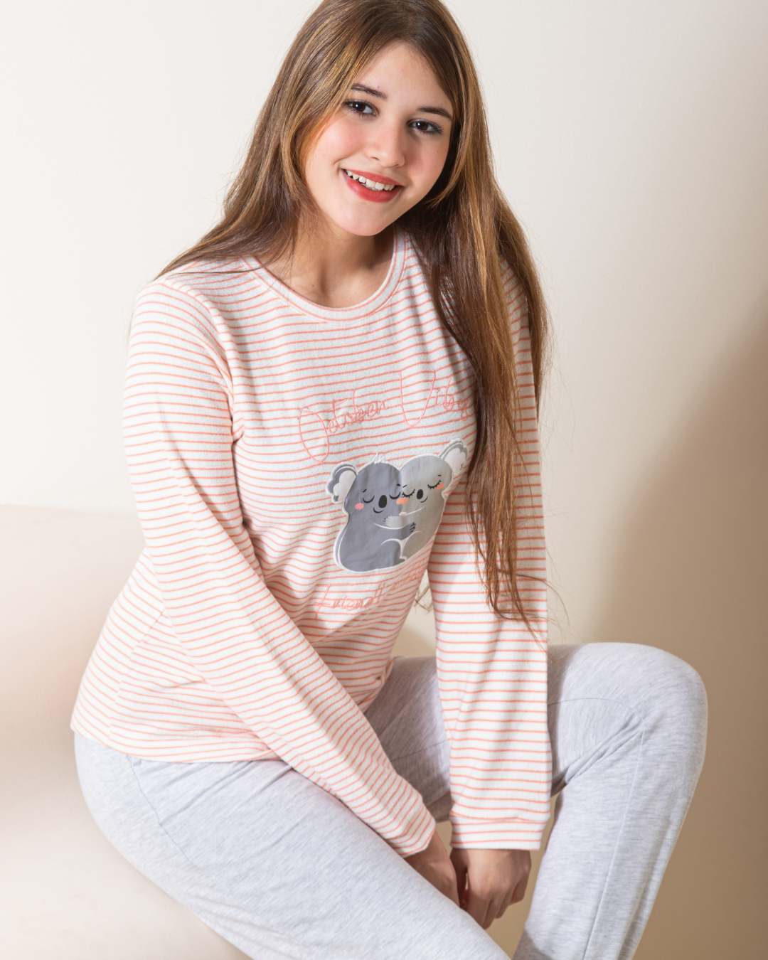 Long sleeve thermal top pajama Koala print