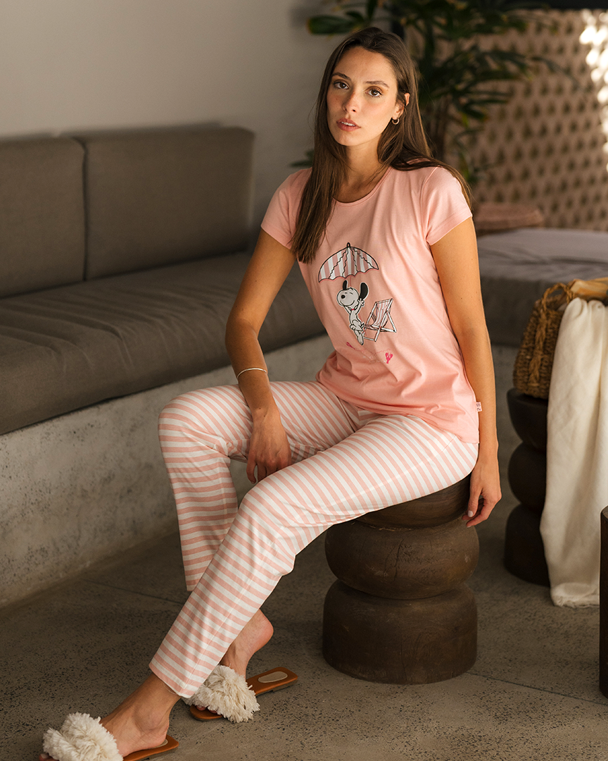 Happiens is summer Women's pajamas with half sleeves and trousers