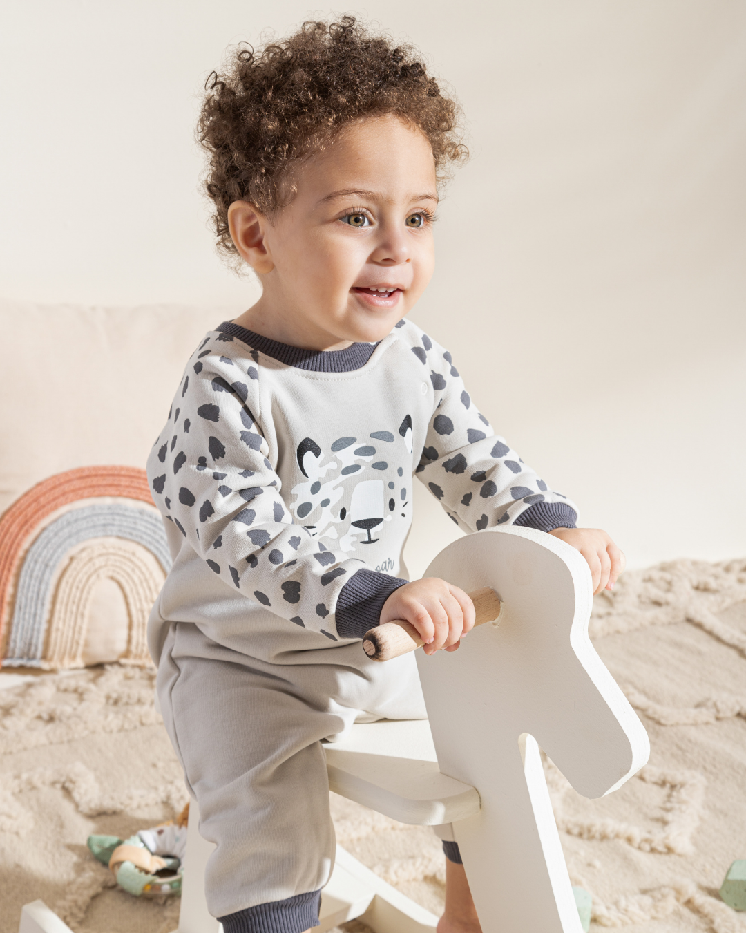 Boys interlock bodysuit, little roar