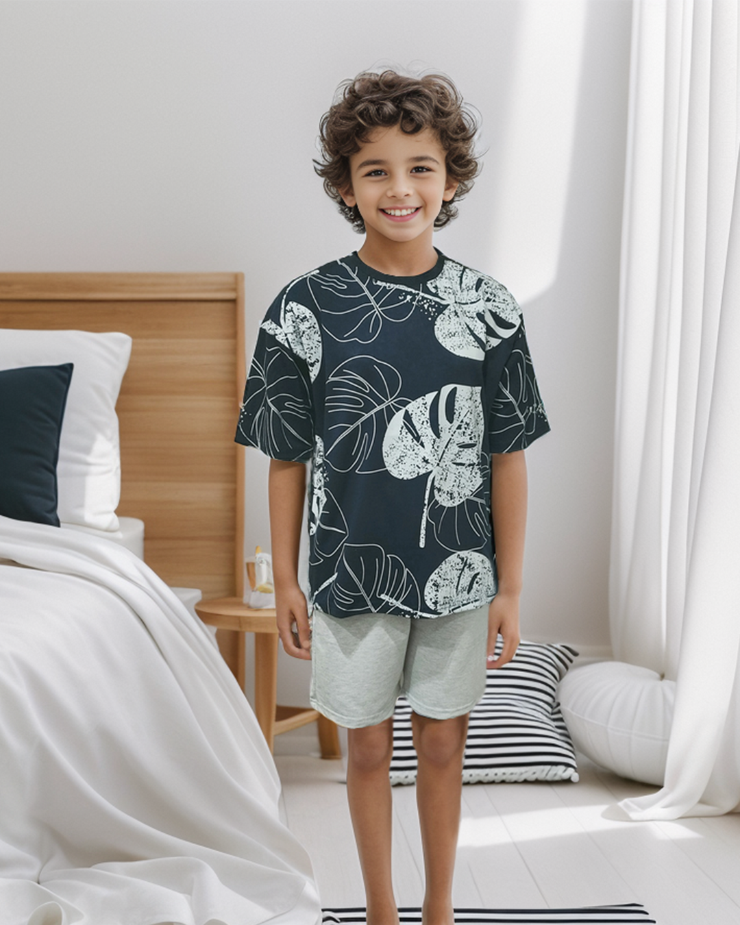 Big Tropical Leaves My children's pajamas, half sleeve